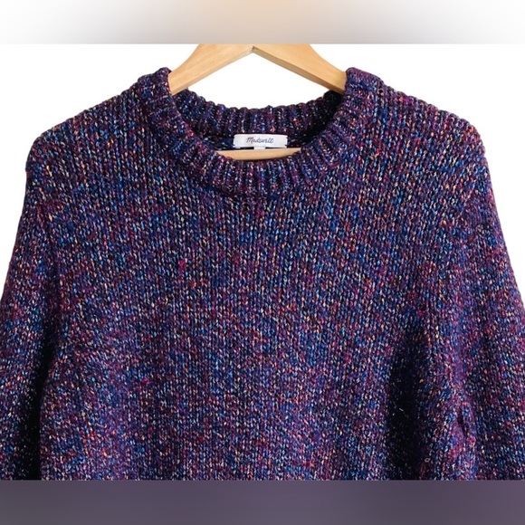 MADEWELL Wool Blend Multicolored Shimmer Long Sleeve Pullover Sweater Size L - Picture 2 of 9